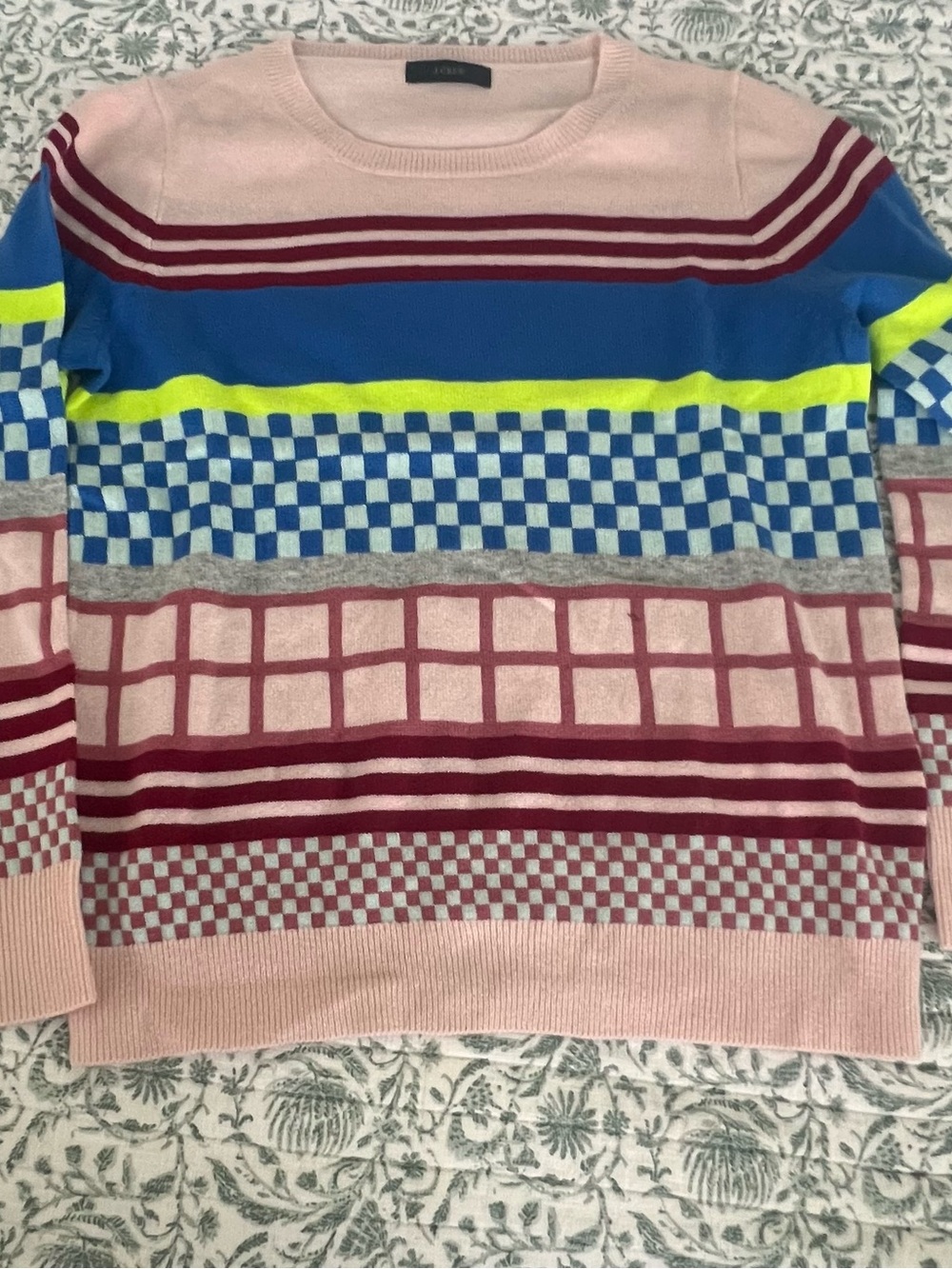 Rare Archival J.Crew Sample Piece 100% Cashmere Fall 2013 Jacquard Size Small